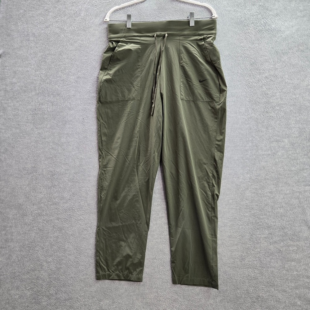 Nike Women Activewear Pants Large Green Bliss Luxe Mid Rise Training Pockets NWT